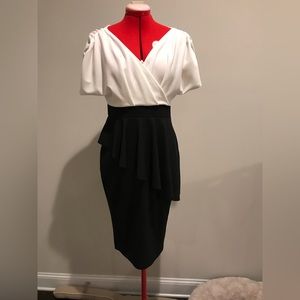Black/white peplum Dress size 14